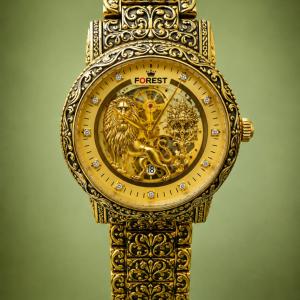 Luxury Gold Lion Skeleton Watch – বিলাসবহুল গোল্ড লায়ন স্কেলেটন ঘড়ি