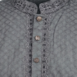 The Midnight Slate Textured Panjabi (China Fancy Cotton) মিডনাইট স্লেট টেক্সচার্ড পাঞ্জাবি