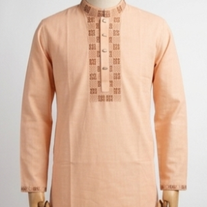 The Elegant Peach Harmony Panjabi ( China Fancy Cotton) পিচ হারমনি প্রিমিয়াম পাঞ্জাবি