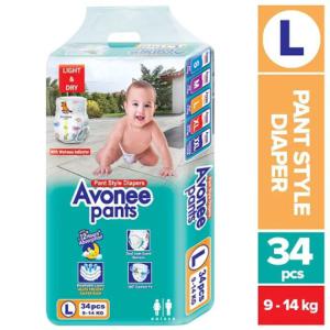 Avonee Pants System Baby Daiper (L Size) (9-14kg) (34Pcs)
