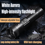 LED Camping Flashlight 1200mAh 10W 800 Lumen USB Rechargeable Tactical Torch with Digital Display ABS