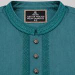 টেক্সচার্ড স্লাব কটন ফেস্টিভ পাঞ্জাবি/Deep Teal Textured Slub Cotton Festive Panjabi