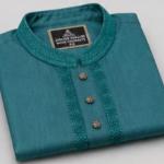 টেক্সচার্ড স্লাব কটন ফেস্টিভ পাঞ্জাবি/Deep Teal Textured Slub Cotton Festive Panjabi