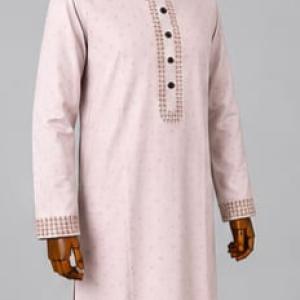 Heritage Mauve Woven-Texture Panjabi/ হেরিটেজ মভ ওভেন-টেক্সচার পাঞ্জাবি