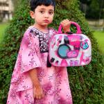 Kids Fashion & Makeup Salon Playset with Portable Pink Suitcase - Pretend Play Toy for Girls বাচ্চাদের আকর্ষণীয় মেকআপ ও হেয়ার স্টাইলিং সেট - পোর্টেবল পিংক সুটকেস টয়