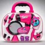 Kids Fashion & Makeup Salon Playset with Portable Pink Suitcase - Pretend Play Toy for Girls বাচ্চাদের আকর্ষণীয় মেকআপ ও হেয়ার স্টাইলিং সেট - পোর্টেবল পিংক সুটকেস টয়