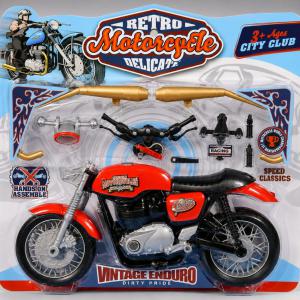 DIY Classic Retro Motorcycle Toy – Assemble & Play Motorbike Set for Age 3+